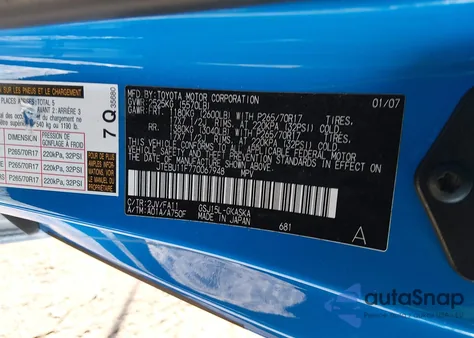 2007 Toyota Fj Cruiser z USA, uszkodzony, nr VIN JTEBU11F770067948